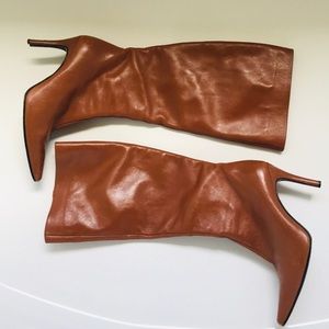 Claudina Brown Leather Knee High 3.5” Boots